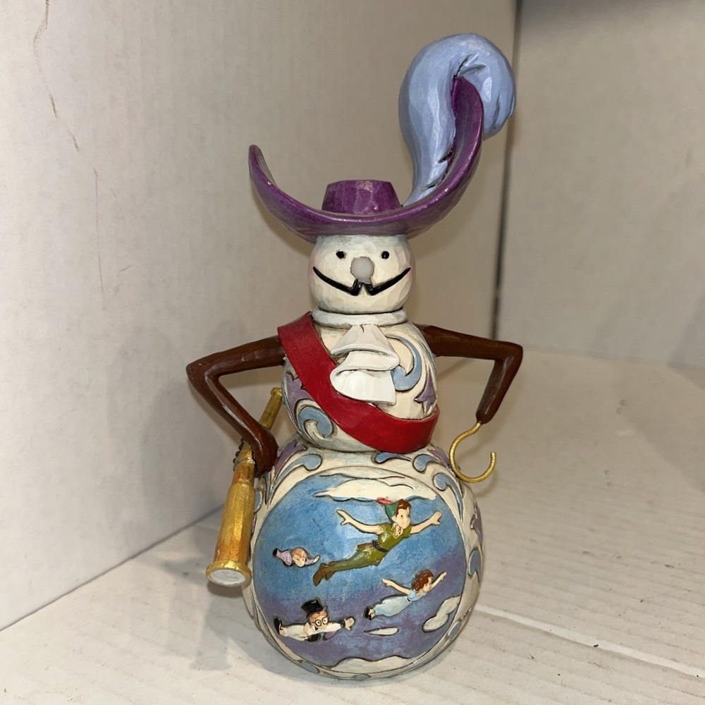 Jim Shore Disney Traditions Snowman - Peter‎ Pan Capt. Hook 4051971 DAMAGE